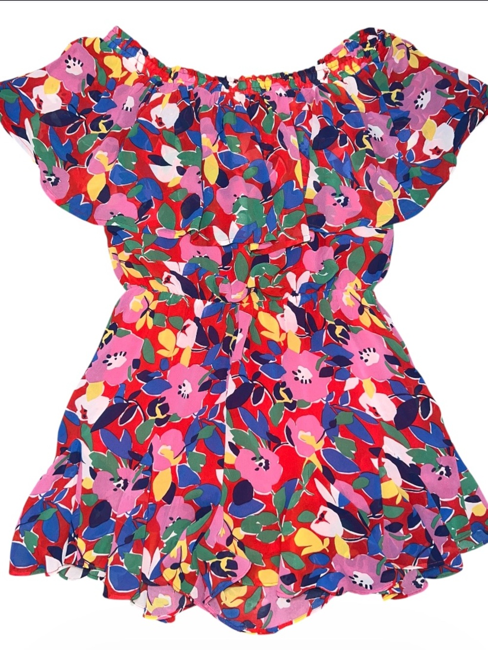 Bright Floral Off-Shoulder Romper XS